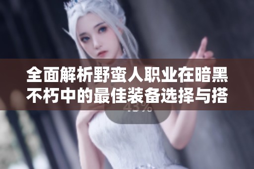 全面解析野蛮人职业在暗黑不朽中的最佳装备选择与搭配技巧