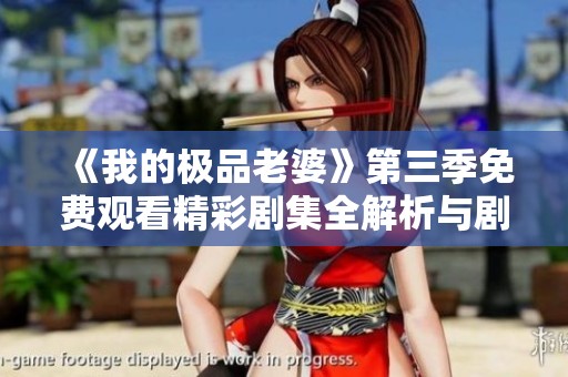《我的极品老婆》第三季免费观看精彩剧集全解析与剧情揭秘