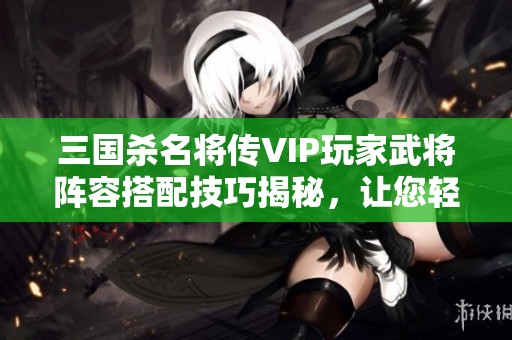 三国杀名将传VIP玩家武将阵容搭配技巧揭秘，让您轻松打造无敌战队