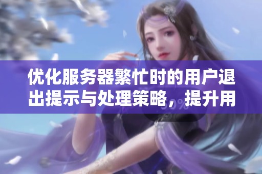 优化服务器繁忙时的用户退出提示与处理策略，提升用户体验的方法探讨