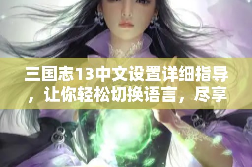 三国志13中文设置详细指导，让你轻松切换语言，尽享游戏精彩体验！