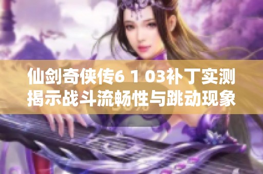 仙剑奇侠传6 1 03补丁实测揭示战斗流畅性与跳动现象并存的真实体验