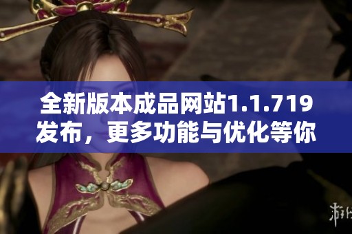 全新版本成品网站1.1.719发布，更多功能与优化等你体验