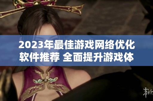 2023年最佳游戏网络优化软件推荐 全面提升游戏体验的绿色资源分享