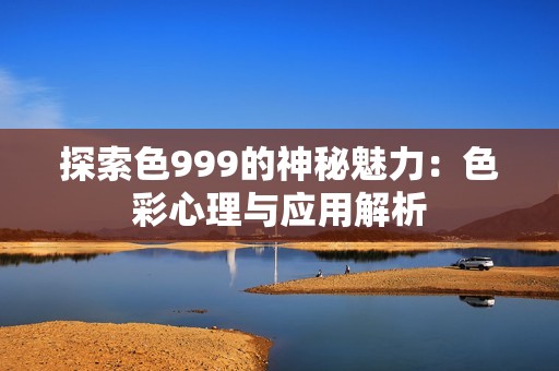 探索色999的神秘魅力：色彩心理与应用解析