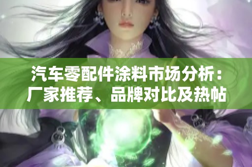汽车零配件涂料市场分析：厂家推荐、品牌对比及热帖分享助您选购优质涂料