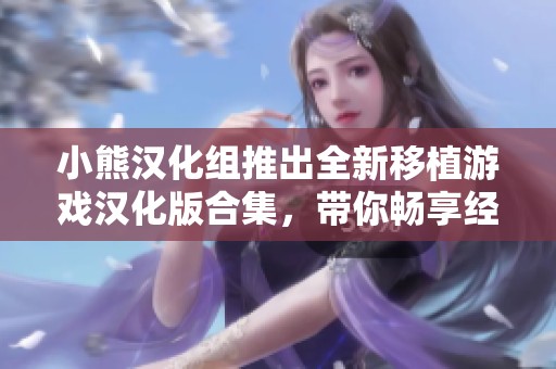 小熊汉化组推出全新移植游戏汉化版合集，带你畅享经典游戏体验