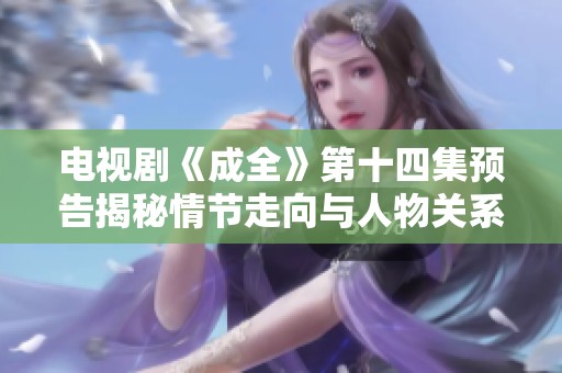 电视剧《成全》第十四集预告揭秘情节走向与人物关系变化