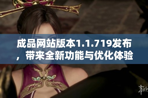 成品网站版本1.1.719发布，带来全新功能与优化体验