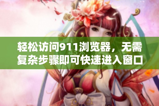 轻松访问911浏览器，无需复杂步骤即可快速进入窗口