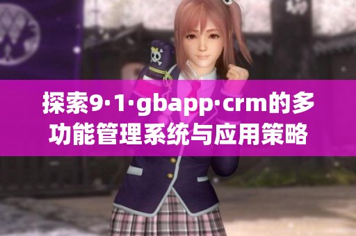 探索9·1·gbapp·crm的多功能管理系统与应用策略