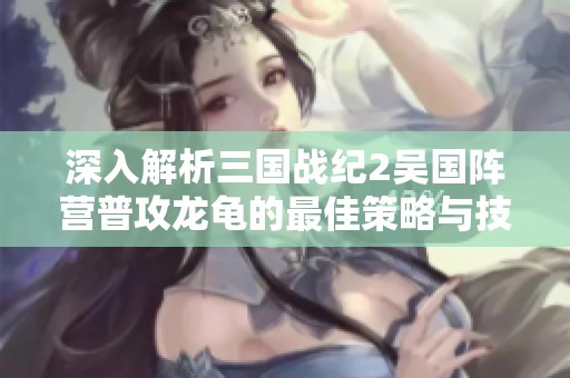 深入解析三国战纪2吴国阵营普攻龙龟的最佳策略与技巧分享