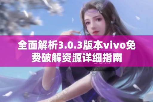 全面解析3.0.3版本vivo免费破解资源详细指南