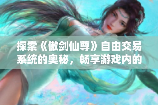 探索《傲剑仙尊》自由交易系统的奥秘，畅享游戏内的交易乐趣与技巧