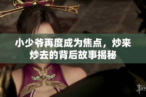 小少爷再度成为焦点，炒来炒去的背后故事揭秘