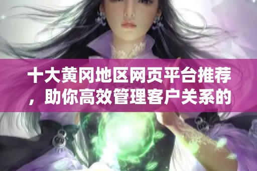 十大黄冈地区网页平台推荐，助你高效管理客户关系的CRM系统