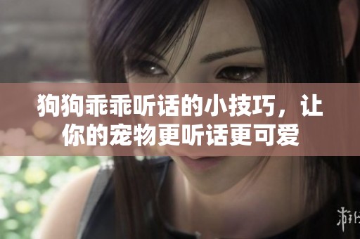 狗狗乖乖听话的小技巧，让你的宠物更听话更可爱