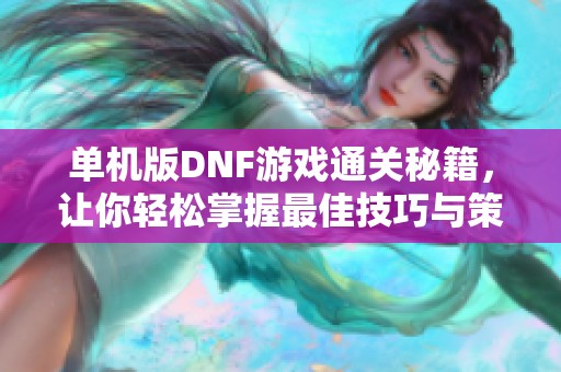 单机版DNF游戏通关秘籍，让你轻松掌握最佳技巧与策略