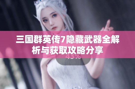 三国群英传7隐藏武器全解析与获取攻略分享