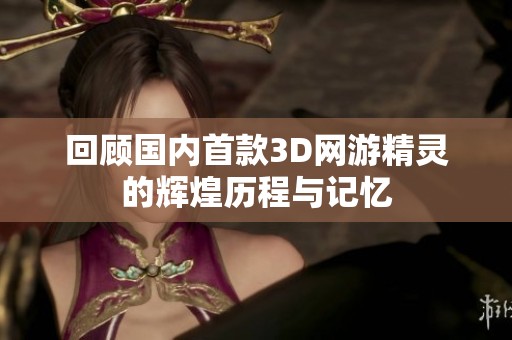 回顾国内首款3D网游精灵的辉煌历程与记忆