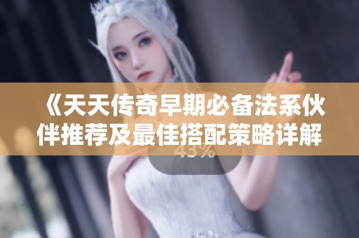 《天天传奇早期必备法系伙伴推荐及最佳搭配策略详解》