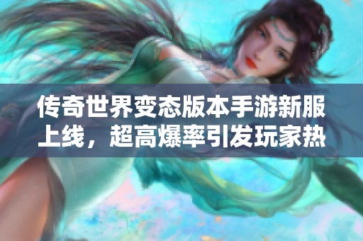 传奇世界变态版本手游新服上线，超高爆率引发玩家热潮
