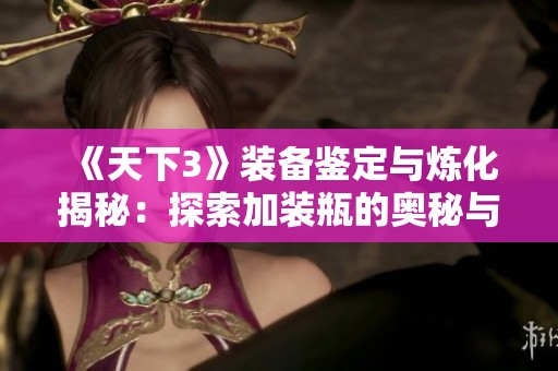 《天下3》装备鉴定与炼化揭秘：探索加装瓶的奥秘与机遇