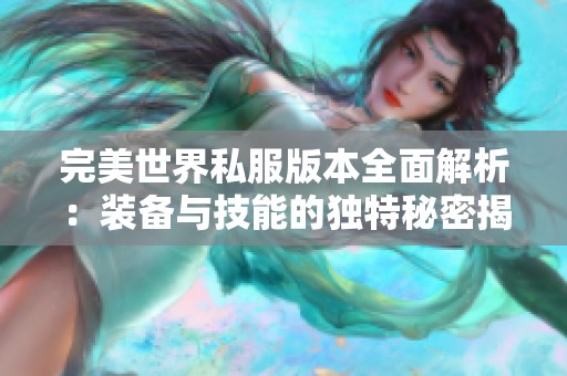 完美世界私服版本全面解析：装备与技能的独特秘密揭秘