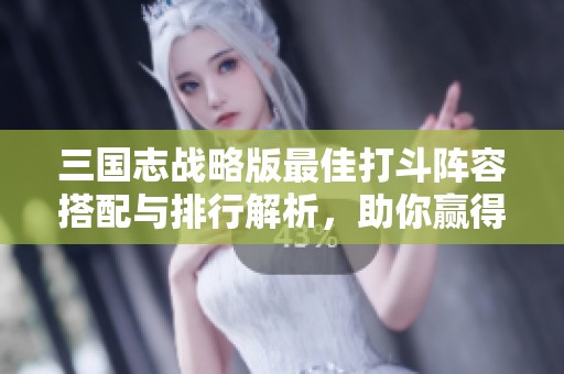 三国志战略版最佳打斗阵容搭配与排行解析，助你赢得战斗胜利