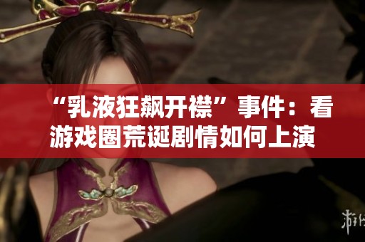“乳液狂飙开襟”事件：看游戏圈荒诞剧情如何上演