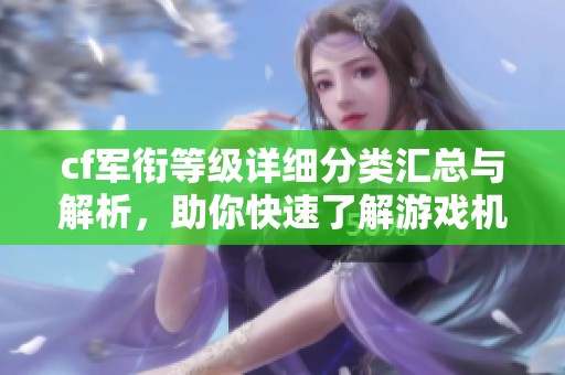 cf军衔等级详细分类汇总与解析，助你快速了解游戏机制