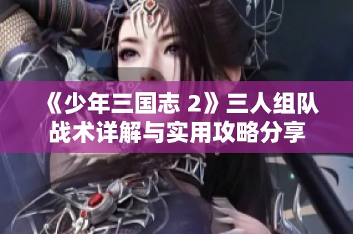《少年三国志 2》三人组队战术详解与实用攻略分享