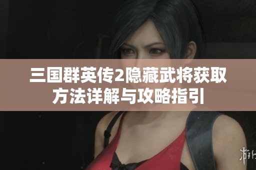 三国群英传2隐藏武将获取方法详解与攻略指引